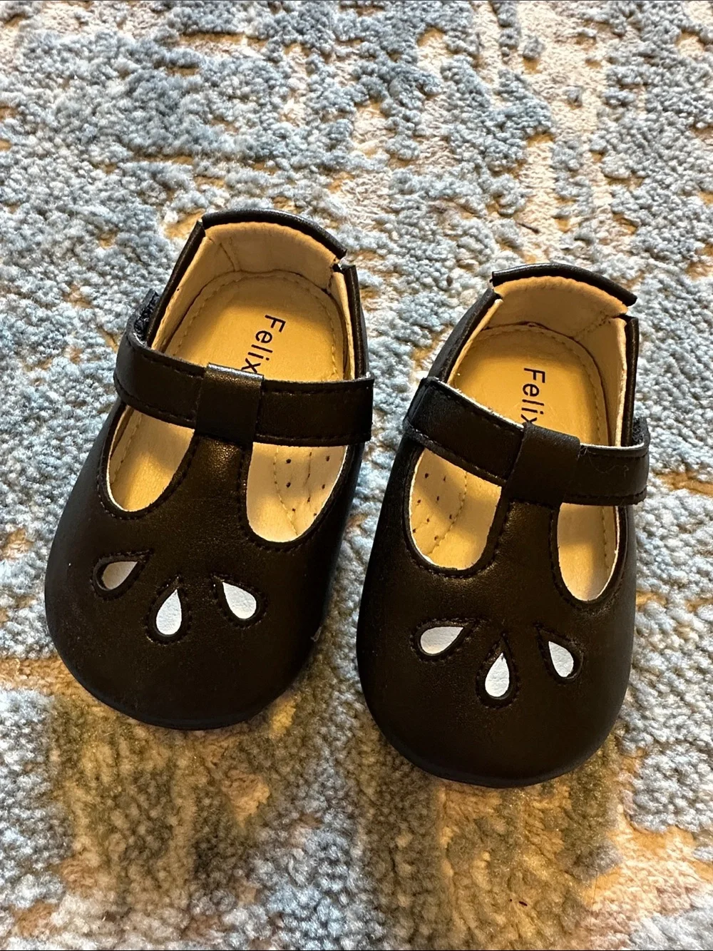 Felix and flora black baby girl dress shoes